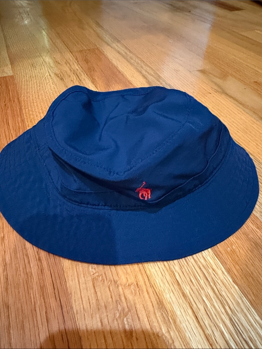 Navy Bucket Hat with Red Embroidered Logo - Boys Accessories